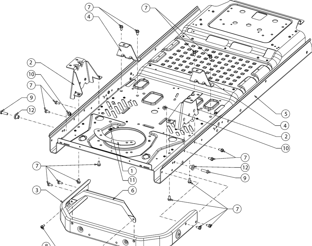 Frame Diagram and Parts List for RZT-S54KH (17ARCBDA056)(2016) Cub Cadet Lawn Tractor